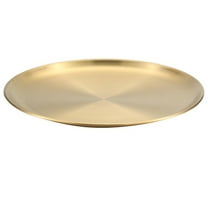 Mirror Polished Gold Tray - Decorative Stainless Steel Serving Plate for Vanity, Jewelry & Makeup - Round Metal Dish for Coffee Table, Bathroom & Home Decor