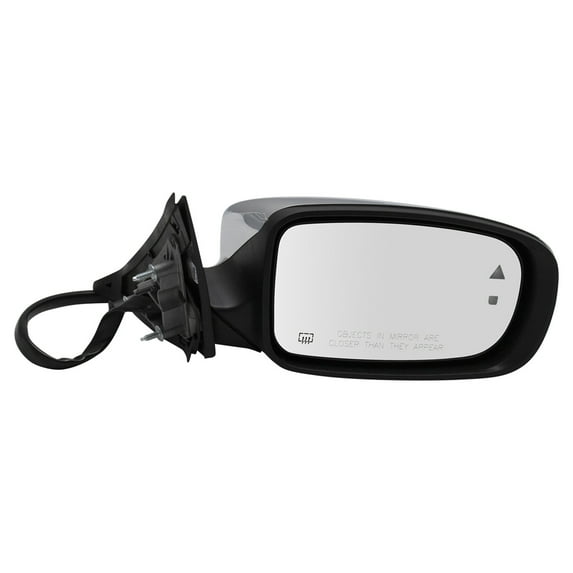 TRQ Passenger Side Power Heated Mirror Memory Chrome Cover Housing Turn Signal Smooth Black Fits 2011-2019 Chrysler 300 CH1321343 CH1321426