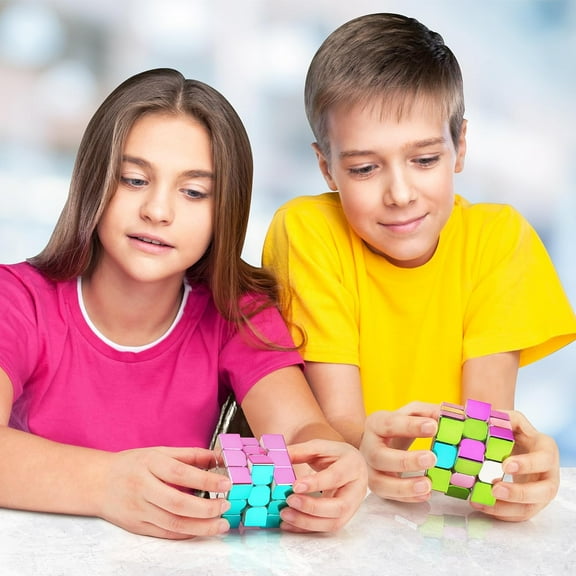 Mirror Reflective Magnetic Speed Cube 3x3x3, Stickerless Magic Cube with Display Stand, Great Birthday Gift for All Ages