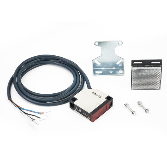 Mirror Reflective Photoelectric Sensor Switch E3JK-R4M1, AC 90250 V, 3 A Output, for Industrial Automation, IP67-Ready, with Mounting Screws