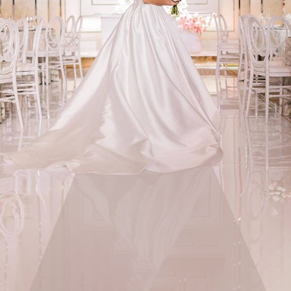 Mirror Rug for Wedding Aisle 65ft x 3ft, Silver Reflective PET Runner for Ceremony Birthday Party Decoration, Glossy Floor Cover Protects Wedding Dress, Free Cut  Indoor Outdoor Use