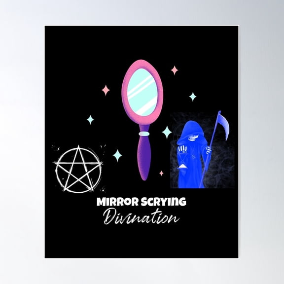 Mirror Scrying Divination Poster Wall Art, Modern Wall Decor For Living Room Bedroom, 16x24 UNFRAMED