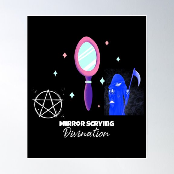 Mirror Scrying Divination Poster Wall Art, Modern Wall Decor For Living Room Bedroom, 8x12 UNFRAMED