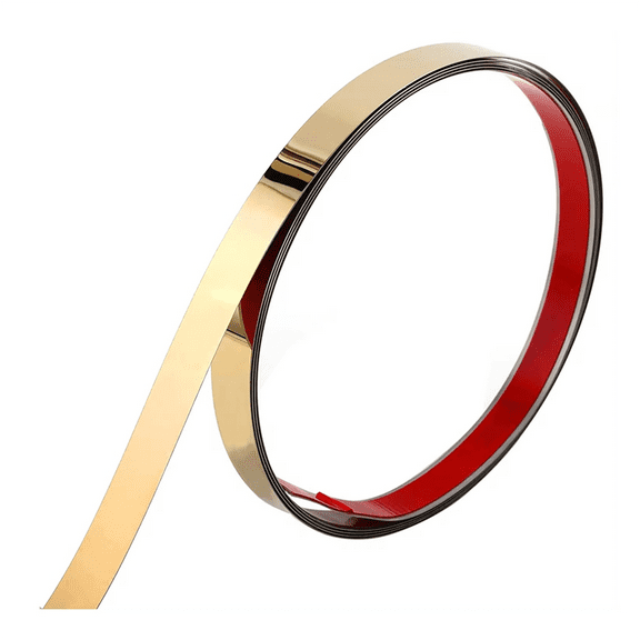 Mirror Self-Adhesive Flat Decorative Lines Strip Wall Sticker Background Study Ceiling Edging Gold