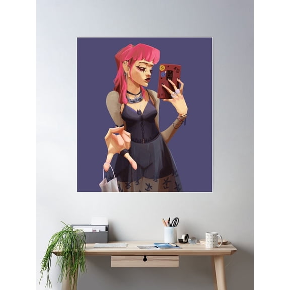 Mirror Selfie (Transparent Background) Poster Wall Art, Modern Wall Decor For Living Room Bedroom, 8x12 UNFRAMED