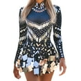 thumbnail image 1 of Mirror Sequins Dress Long Sleeve Short Dress Dance Dress Nightclub Performances Clothes, 1 of 19