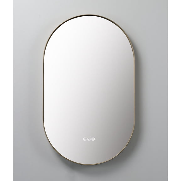 Mirror Shell 24-inch Dark Gold (with LED Lighting)