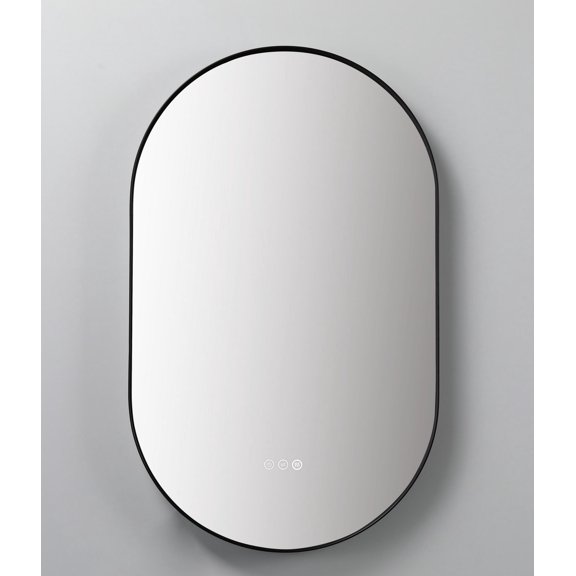 Mirror Shell 24-inch Matte Black (with LED Lighting)