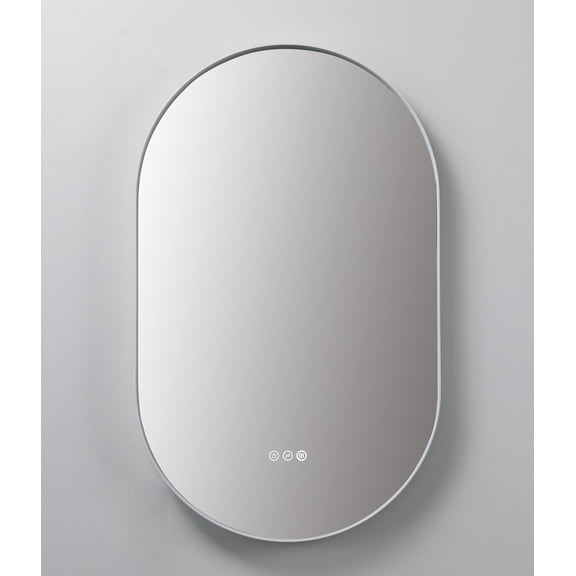 Mirror Shell 24-inch Matte White (with LED Lighting)