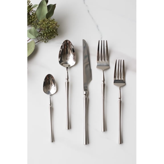 Mirror Silver Flatware Set for 2, 10-Piece 18/10 Stainless Steel Silverware Set, Dishwasher Safe