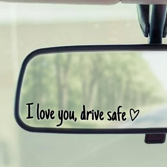 Mirror Sticker "I Love You Drive Safe" 2 Pack Car Decal for Rearview Mirror Window Windshield Bumper, Vinyl Tumbler Decal Sticker, Funny Car Accessories for Girls Women