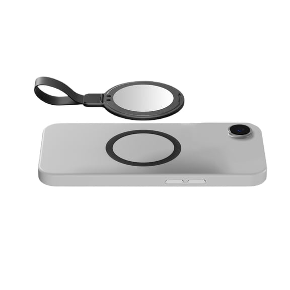 Mirror Style Magnetic Concealed Bracket Foldable Portable Mirror With Integrated Magnetic Phone Mount For Desk Use And Hands-Free Viewing