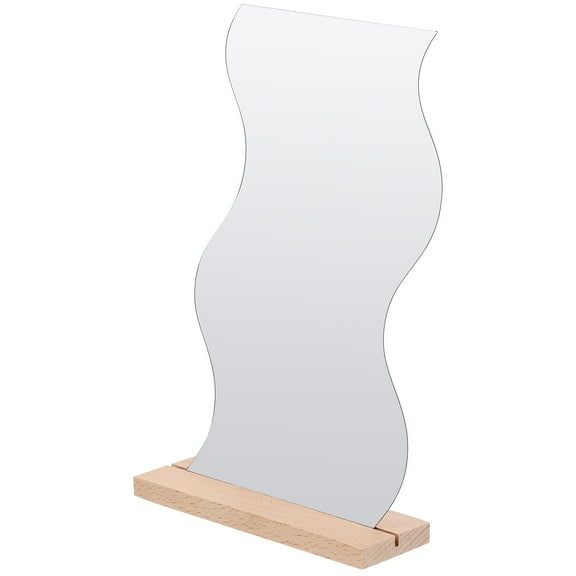 Mirror Table Mirrors Desk Mirror Vanity Bedroom Mirror Wooden Stand Make up Holder Frameless Mirror