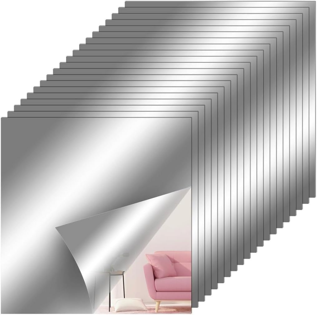 Mirror Tiles 12x12 Inches for Wall Full Length, Self Adhesive Gym