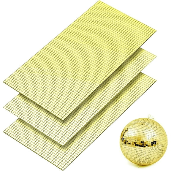Mirror Tiles Self Adhesive, 5100 Pieces Mosaic Tiles Sheet, Disco Ball Tiles Stickers, Square Mosaic Mirror Pieces, Small Glass Mirror Strips for Crafts(Gold, 5×5mm)