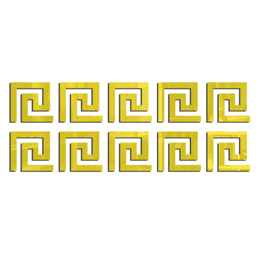 Mirror Waist Line Edge Strip Decal Wall Sticker, 10 Pcs Peel and Stick Wall Edges Sticker, Wall