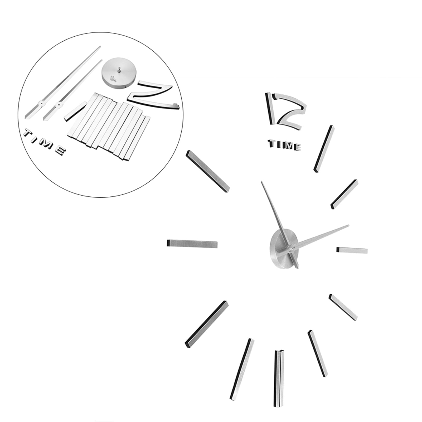 Mirror Wall Clock Modern Luxury 3D Clock Sticker, 3D Clock Sticker, For