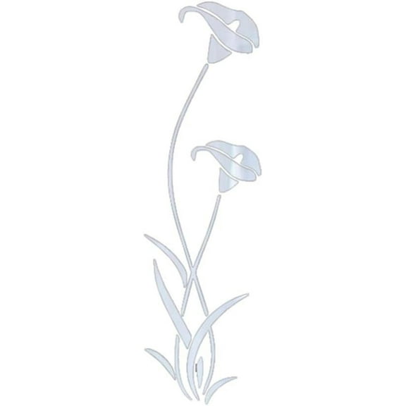 Mirror Wall Decals - 3D Flower Wall Stickers Murals for Living Room Bedroom,DIY Walls Decor for TV Background and Sofa Backdrop (Mirror Silver)
