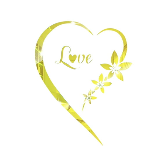 Mirror Wall Decor,Heart Shape Mirror Wall Sticker, Acrylic Removable Heart Shape Mirror Stickers, Self-Adhesive Love Heart Acrylic Mirror Wall Stickers Art Mural For Living Room Bedroom Bathroom