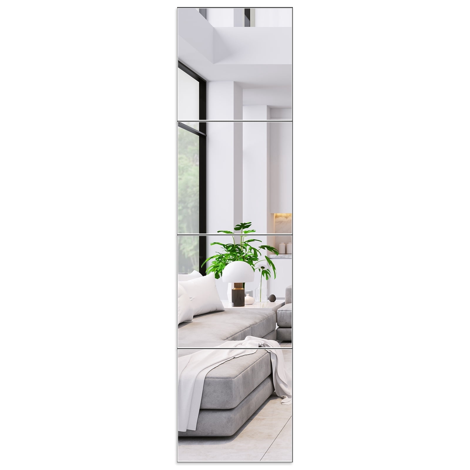 Mirror Wall Full Length , Acrylic Mirror Tiles for Home Gym, Square ...