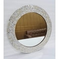 thumbnail image 1 of Mirror Wall Hanging Bedroom Mother of Pearl Design Frame Decorative Wall Hanging Home Decor 23inches, 1 of 5