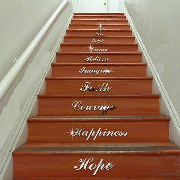 Mirror Wall Sticker Acrylic Self Adhesive Stair Decoration Sticker for Household Living Room