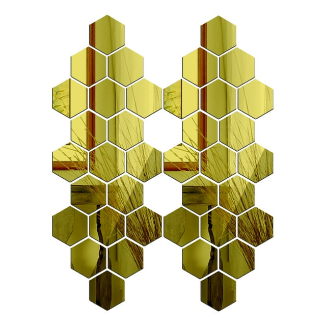 Mirror Wall Stickers, 36PCS Hexagon Mirror Art DIY Home Decorative