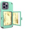 thumbnail image 1 of Mirror Wallet Case for iPhone 14 Pro Max Hard PC Soft Rubber Bumper Hybrid Shockproof Case with Card Holder Slot Hidden Mirror Slim Case For iPhone 14 Pro Max,Mintgreen, 1 of 6