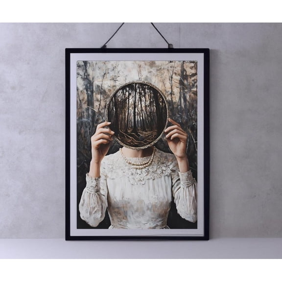 Mirror Witch Victorian Art Witchy Decor Dark Gothic Academia Goth