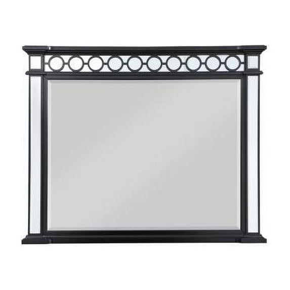 Mirror for Home, 52"LX42"H Mounted on Dresser or Leaning Vanity Mirror, Large Mirror with Black Velvet, For Bedroom- Black