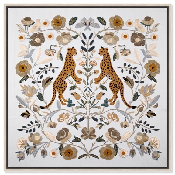 Mirror of Magnificence II Canvas Print Lounge Wall Art by Art Remedy, Silver Frame, 30 x 30