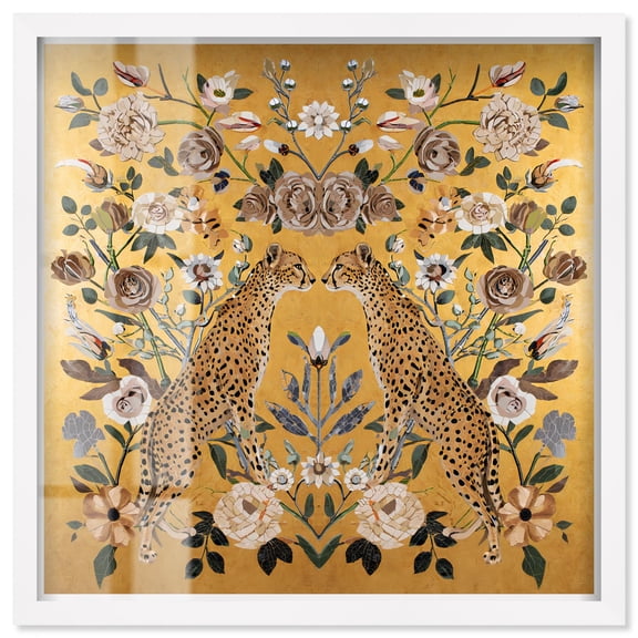 Mirror of Magnificence Shadowbox Print Lounge Wall Art by Art Remedy, White Frame, 30 x 30