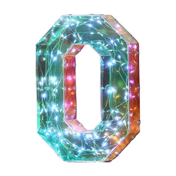 MirrorFinish LED Letter Lights A-Z, Colorful Decorative Tabletop Alphabet Night Lights, Standing or Hanging Personalized Marquee Letters for Parties, Birthdays, Weddings, Proposals and Home Decor