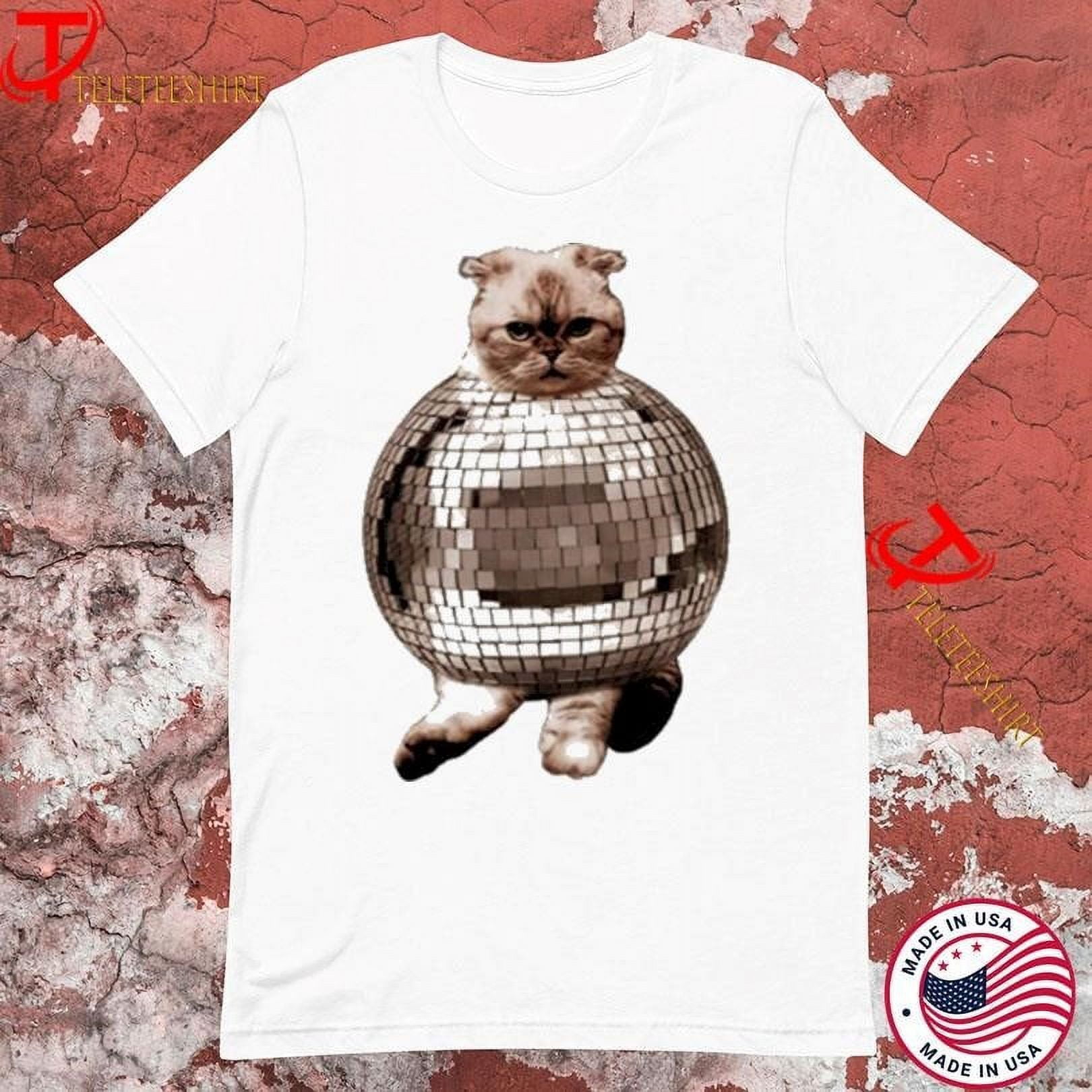 Mirrorball Disco Cat Tshirts