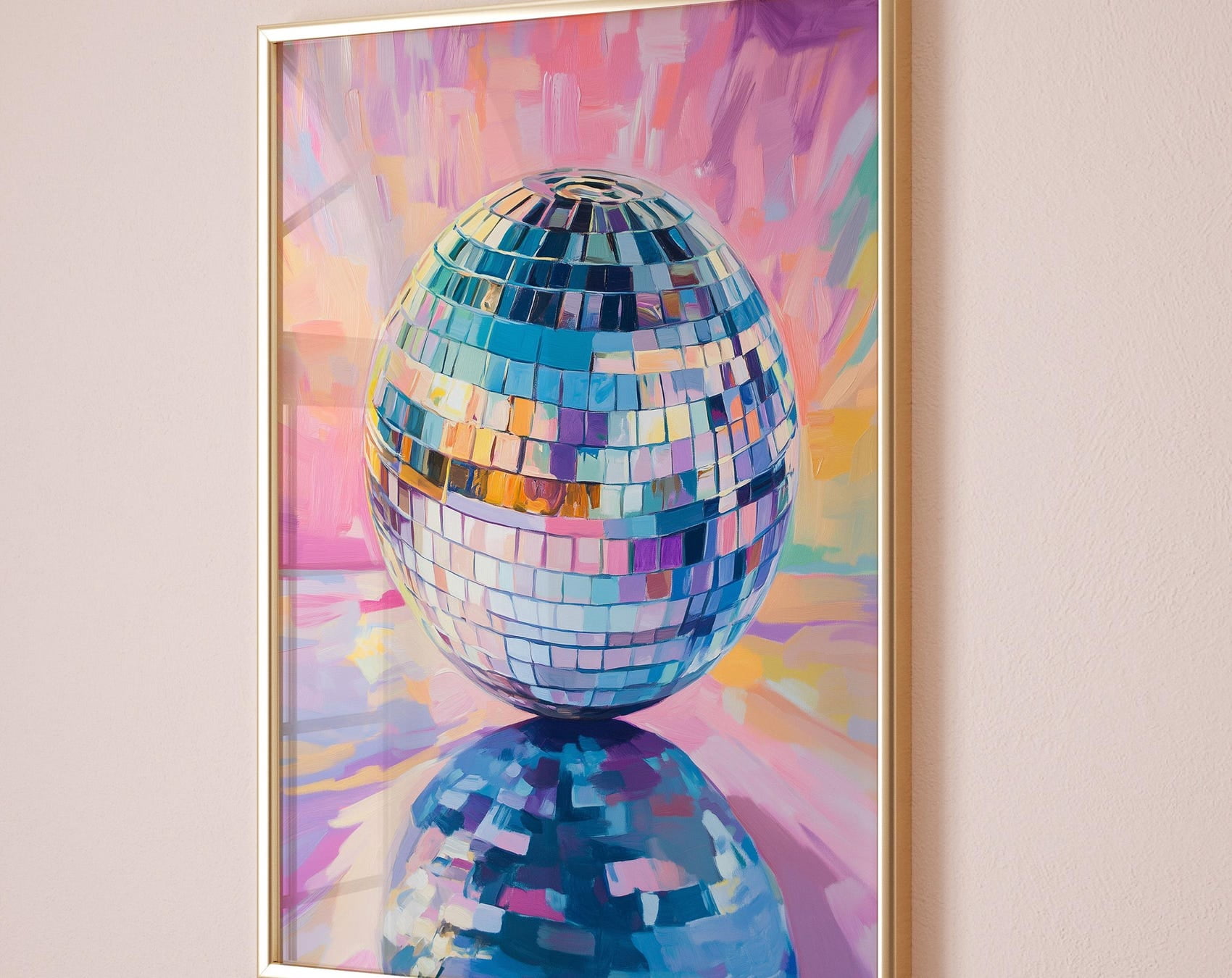 Mirrorball Poster, Hot Pink Wall Art, Pink Disco Ball Poster, Aesthetic ...