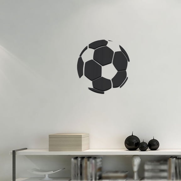 Mirrored Acrylic Soccer Ball Wall Stickers for Bedroom and Playroom Decor