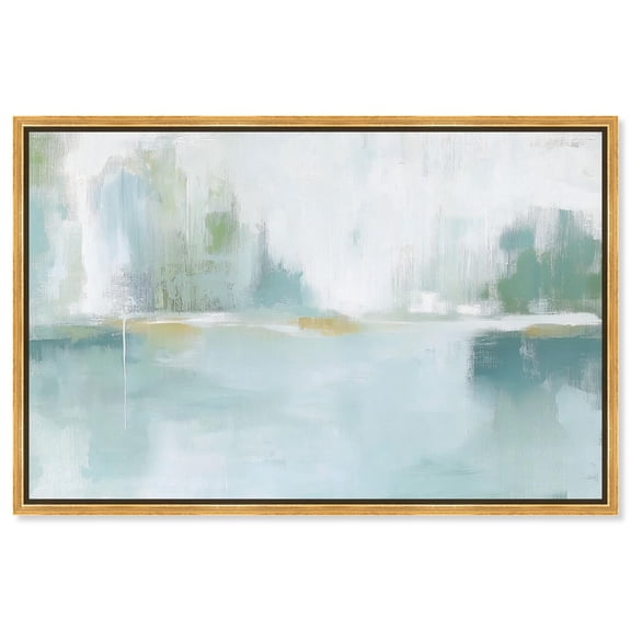 Mirrored Aqua Dream I Canvas Teal Wall Art by Art Remedy, Gold Frame, 45 x 30