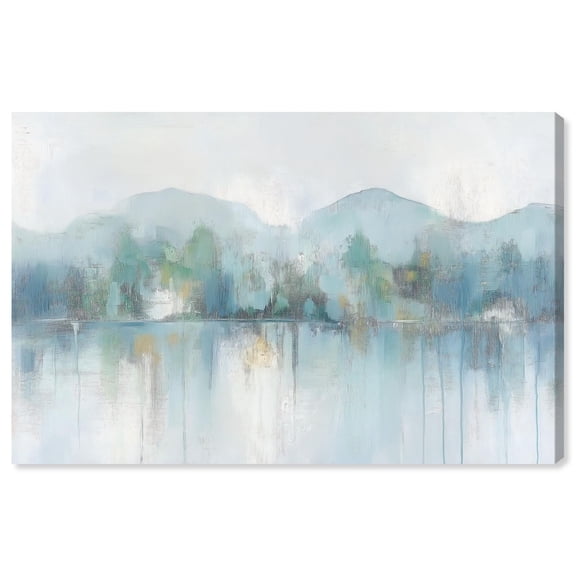 Mirrored Aqua Dream II Canvas Teal Wall Art by Art Remedy, Gallery Wrapped, 15 x 10