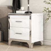 Mirrored Bedside Table with High Gloss Design / Fashionable Addition to Living Room