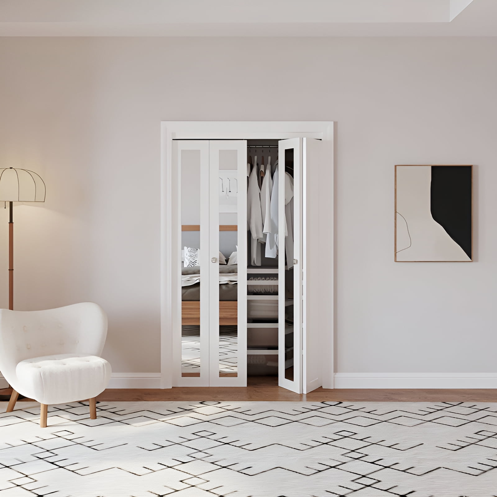 Mirrored Bi-Fold Doors 24\, image size:1600x1600