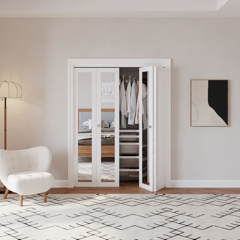 Mirrored BiFold Doors 60" x 80" (Double 30" x 80" Doors) Folding