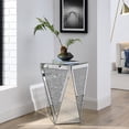 thumbnail image 1 of Mirrored Desk And Chair , American Style, For Living Room, 13.97x13.97x23.18 In Silver End Table, Elegant Design, No Assembly Required, 13x13x23, 1 of 6