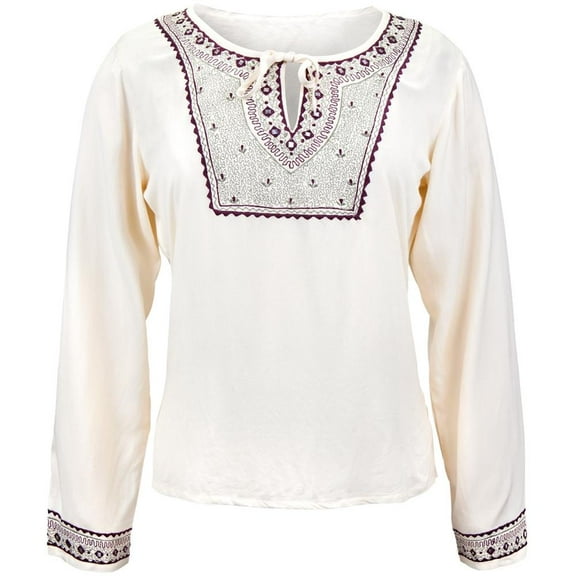 Mirrored Embriodery - Cream Blouse - Large