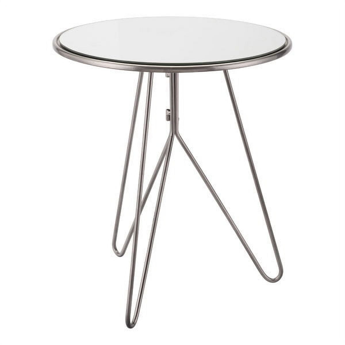 Mirrored End Table Silver