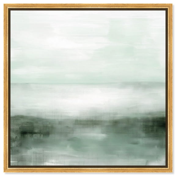 Mirrored Glow I Canvas Landscape Abstract by Art Remedy, Gold Frame, 16" x 16"