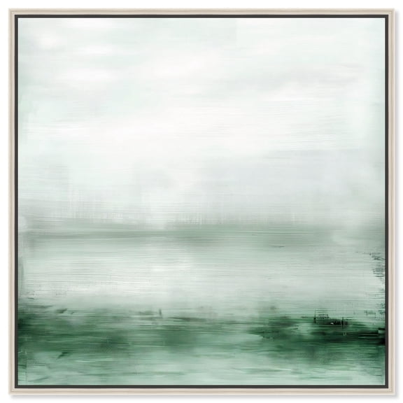 Mirrored Glow II Canvas Landscape Abstract by Art Remedy, Silver Frame, 40" x 40"