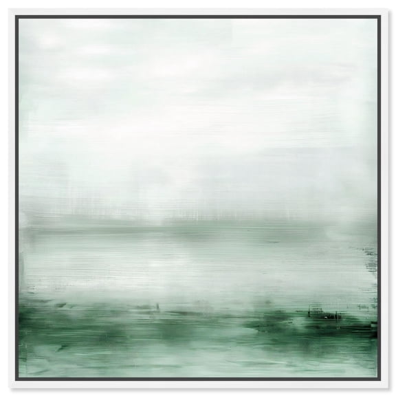 Mirrored Glow II Canvas Landscape Abstract by Art Remedy, White Frame, 40" x 40"