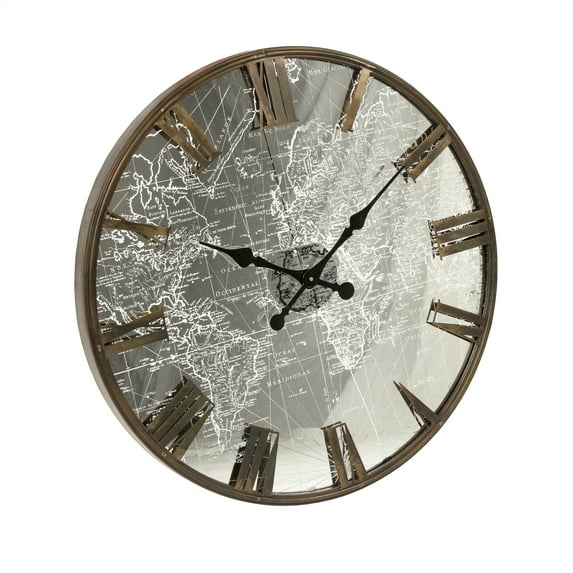 Mirrored Iron Clock w/ LED Light