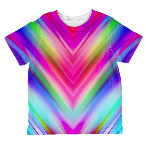 Mirrored Light Beams Pastel Rainbow All Over Toddler T Shirt Multi 2T
