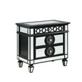 thumbnail image 1 of Mirrored Nightstand With 2 , Black & Sliver, Unveiling Exceptional Geometric Trim And Nightstand, Distinctive, 1 of 5